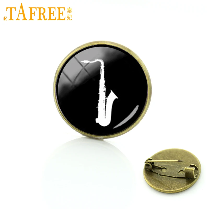 Tafree Новинка музыкальный инструмент Саксофоны силуэт Броши старинные романтическая музыкант аксессуары pin-музыка знак подарки T502