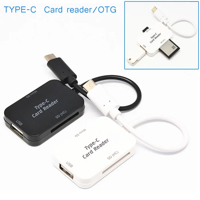 

1 шт., USB 3,1 Type C для USB 2,0 Hub SD TF устройство для чтения карт памяти + OTG адаптер для Macbook Pc EM88