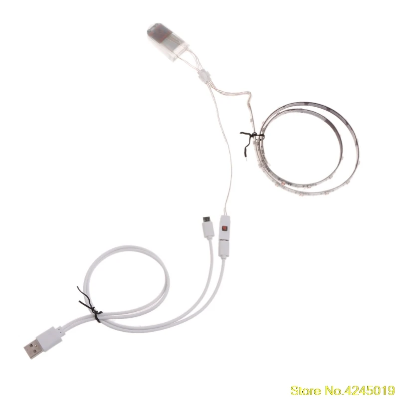 Высокое качество 1 пара водонепроницаемый USB led обувь ленточный светильник 0.65mx2 RGB SMD3528 гибкий Декор