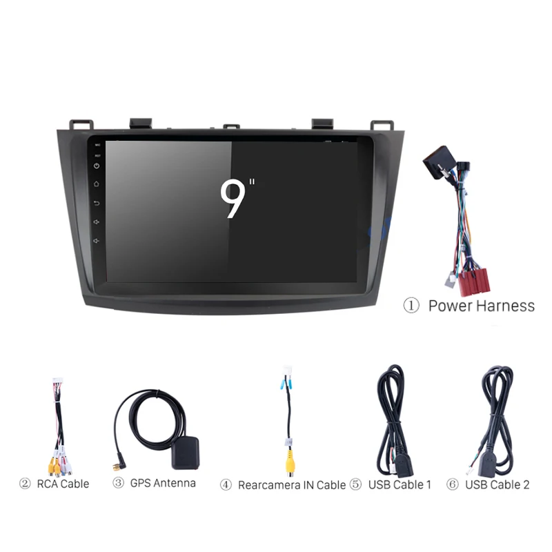 2G + 32G 4G SIM 2 Din Android 9 дюймов Автомобильный мультимедийный без dvd плеера gps для Mazda 3 2010