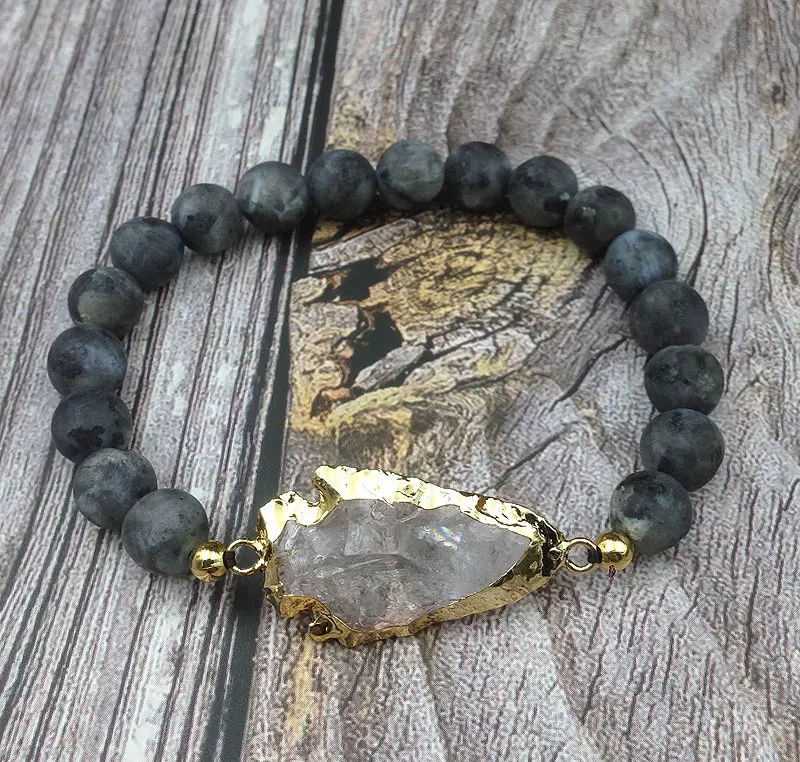 YA3840 Geode Agates Друза камень кварц соединитель стрел черный лабрадорит эластичный