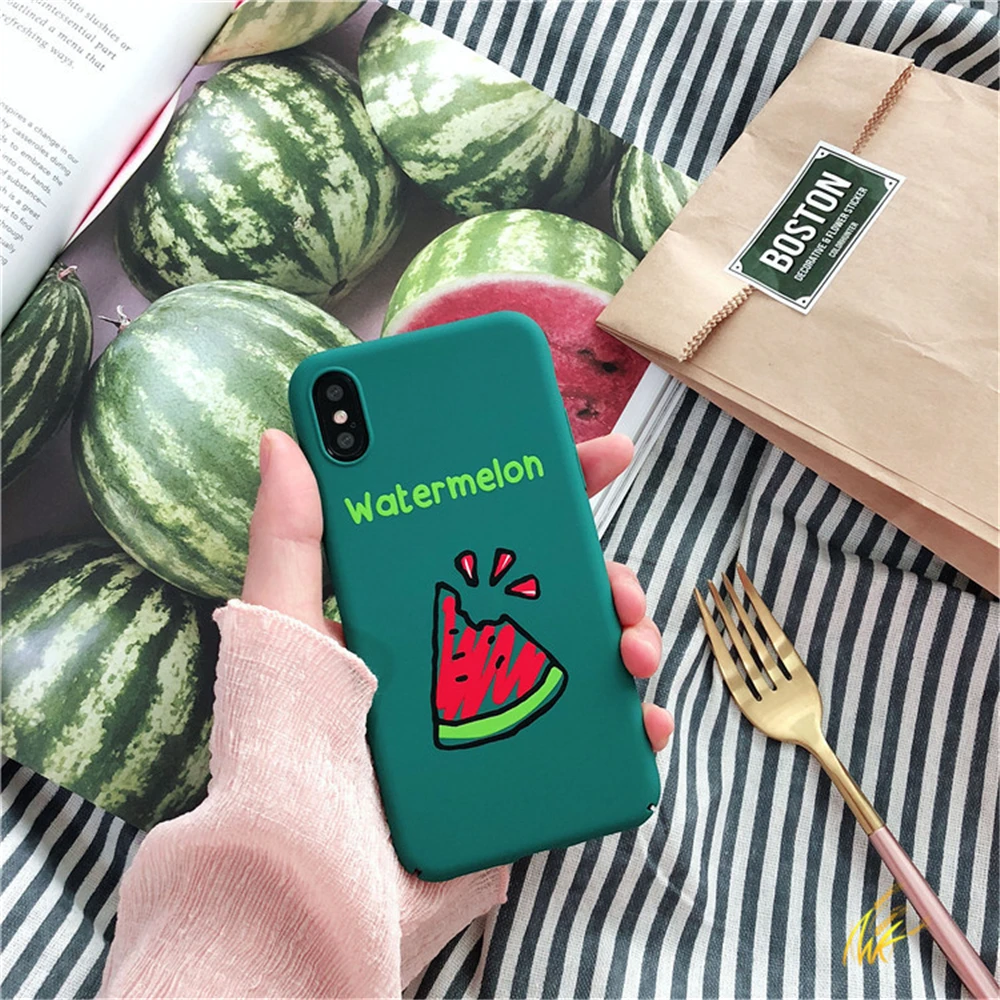 Summer fruit Strawberry watermelon Orange lemon Cartoon Pattern Phone Case For iPhone 6 6S Plus 7 8 X 10 Hard PC Cover Capa |