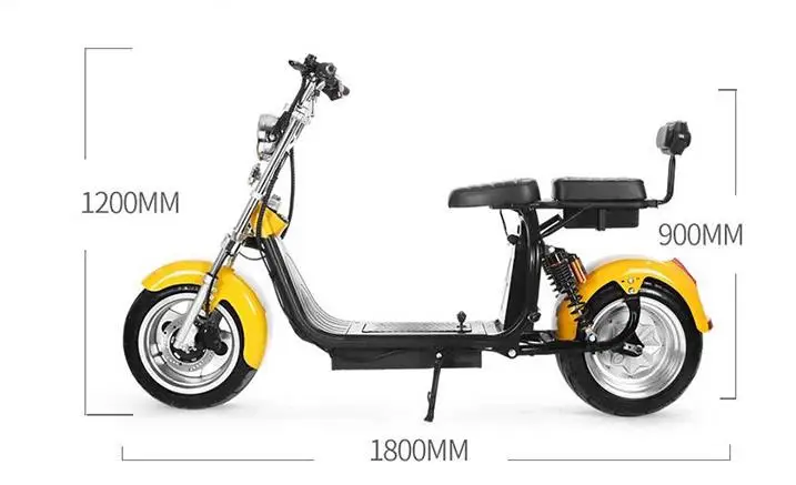 Citycoco 1500 Вт бесщеточный светодиодный фонарь на литиевой батарее 60v12a 20a счетчик воды, два колеса, городской Электрический скутер