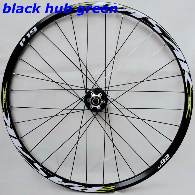 27.5 black hub green 2" 29" 27,5-дюймовые дисковые тормоза на горном велосипеде переднее колесо 6-луночное Центральный замок MTB велосипед переднее колесо 2 Герметичный Подшипник - Цвет: 27.5 black hub green