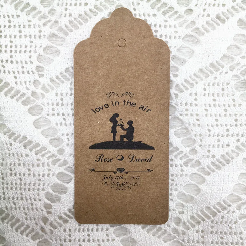100 шт/партия Пользовательские Свадебные бирки Персонализированные