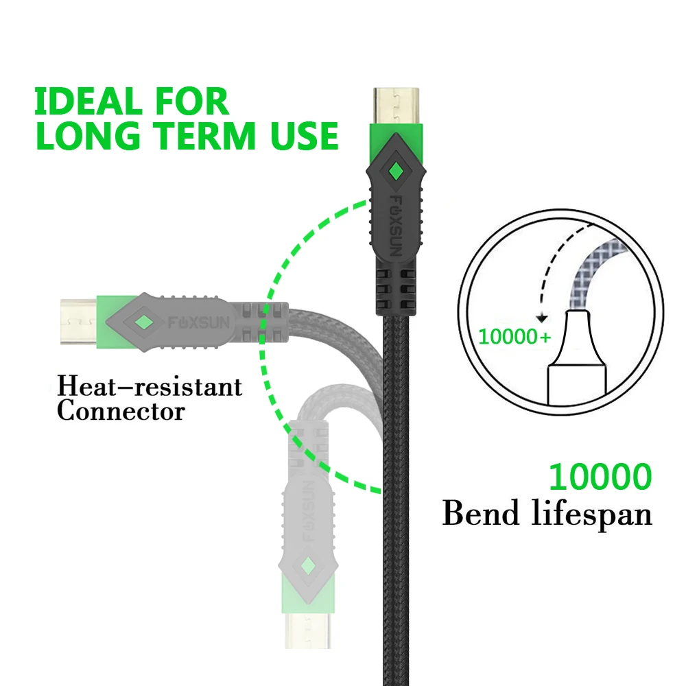 Micro USB Cable Android Charger Nylon Braided Sync and Fast Charging for Samsung Kindle Smartphones Galaxy S7 | Электроника