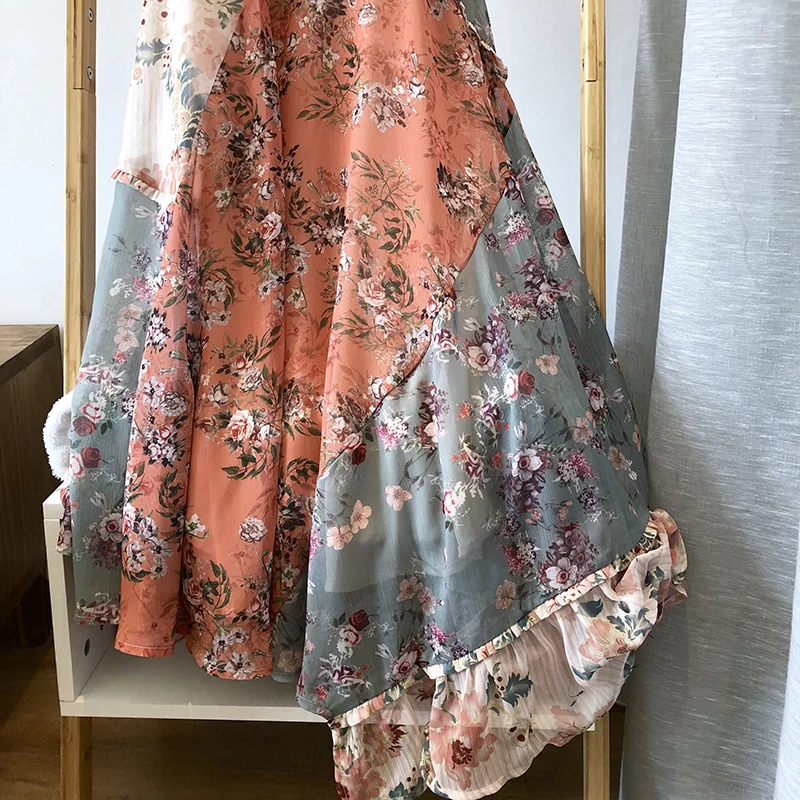 Women Bohemian Romantic Floral Print Holiday Maxi Dress | Женская одежда