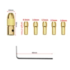 7 шт. 0,5-3 мм латунь электродвигатель вал Зажимной патрон сверла микро цанги Twist электронная Dremel адаптер с 1 шт. ключ, дюймовый стандарт