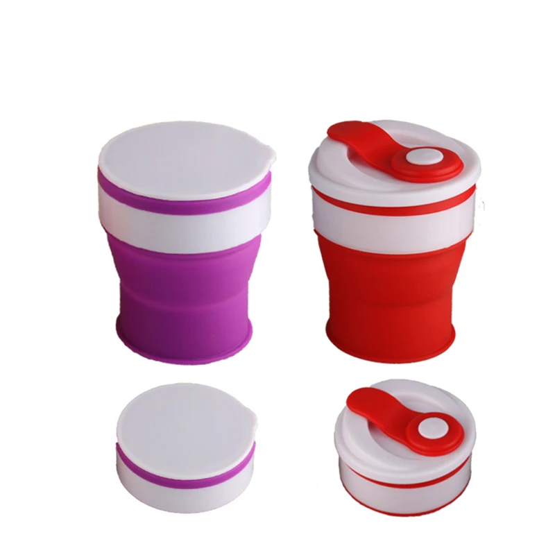 Силиконовая кружка для воды кофейная чашка складная портативная с крышкой