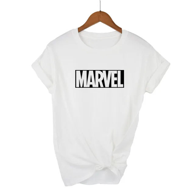 Новинка, модная футболка MARVEL, Мстители, бесконечные войны, Женская хлопковая футболка с коротким рукавом, повседневная мужская футболка marvel, футболки, топы - Цвет: White