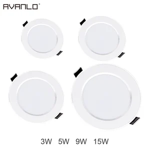 Светодиодный точечный светильник, 5 Вт, 7 Вт, 9 Вт, 12 Вт, 15 Вт, круглая Встраиваемая лампа 220 В, 230 В, 240 в, светодиодная лампа для спальни, кухни, комнатное светодиодное точечное освещение