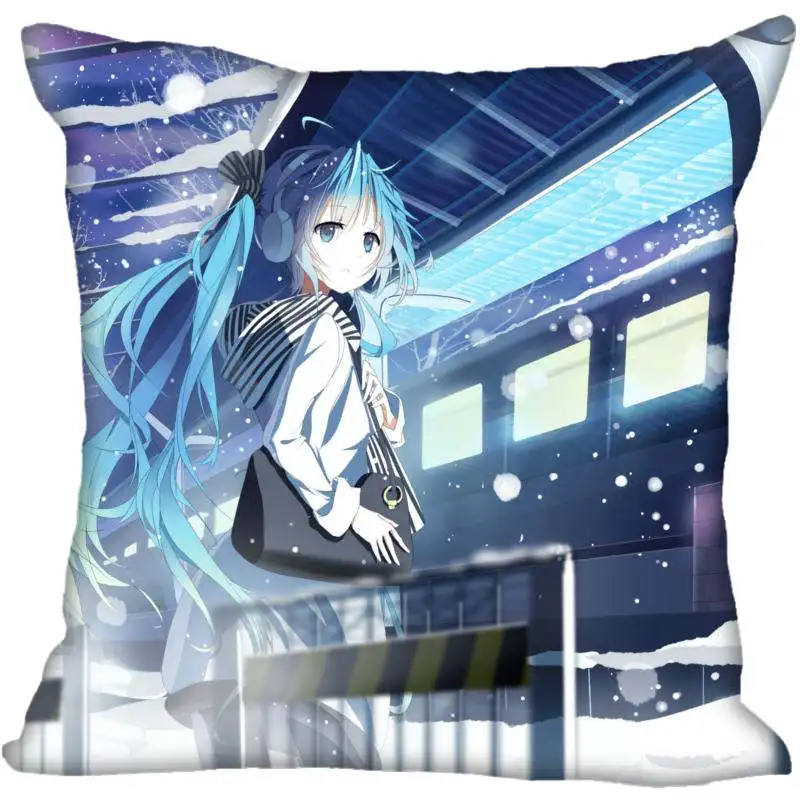 Заказная декоративная наволочка Hatsune Miku квадратная Наволочка на молнии 33x33,40x40,45x45 см(с одной стороны) наволочка