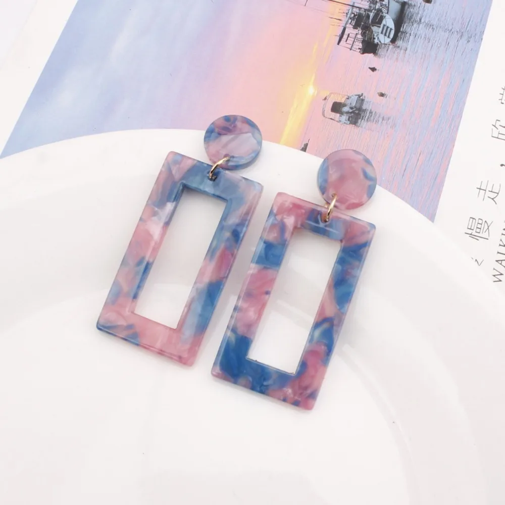 Женские акриловые серьги-подвески SexeMara большие квадратные серьги с леопардовым