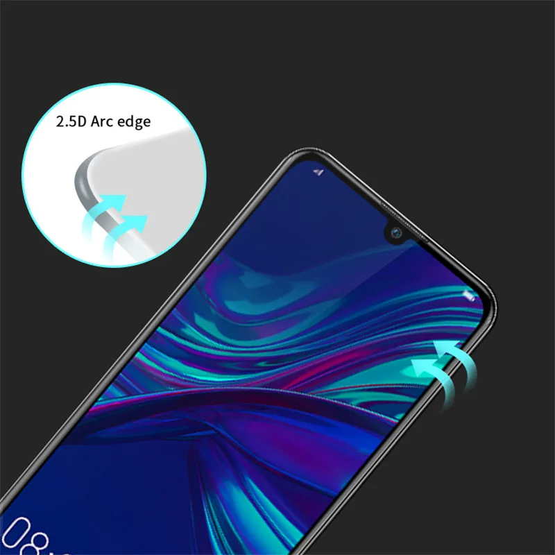 Funda de vidrio con pegamento para Huawei, Protector de pantalla de vidrio templado para Huawei Honor 20 Lite, 2 unidades-2