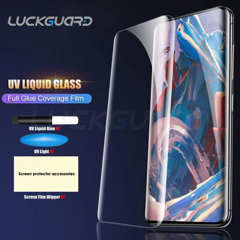 10D UV жидкое изогнутое закаленное стекло с полным покрытием клея для Oneplus 7 8 Pro 7pro One