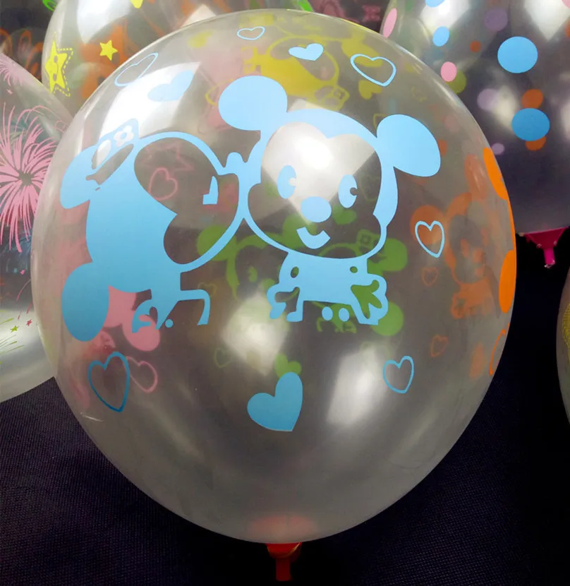 Оптовая продажа прозрачных разноцветных шаров с принтом (100 шт./лот) 12 дюймов 2 8 г