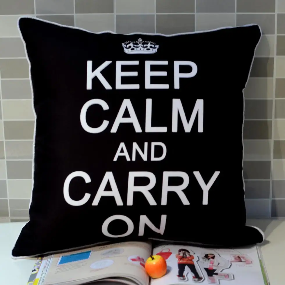 45*45 см винтажная модная наволочка из микрофибры с надписью Keep Calm and Carry On для