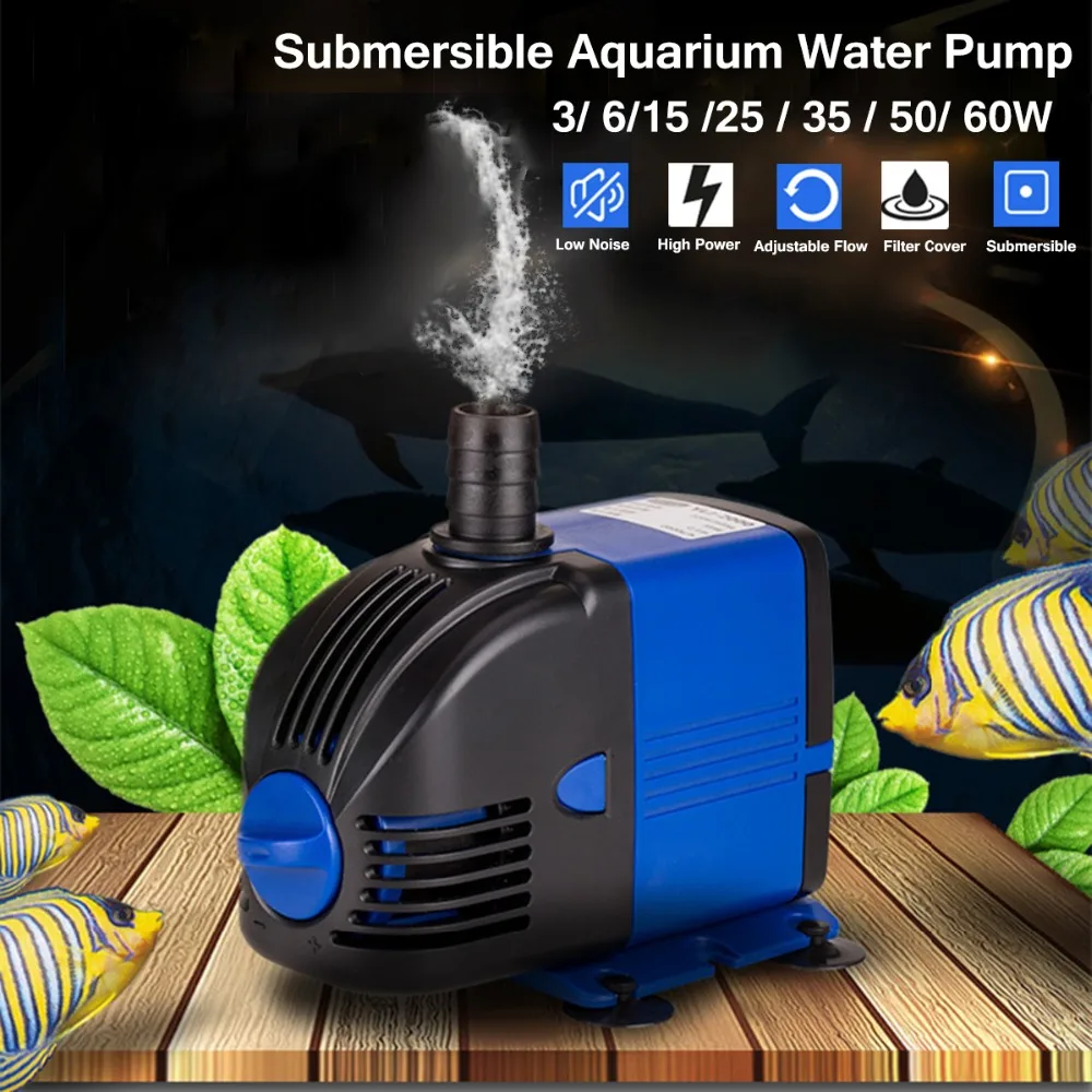 Водяной насос аквариум AC220-240V 50 Гц 3-60 Вт погружной Аквариум Powerhead Fountain Hydroponic US Plug