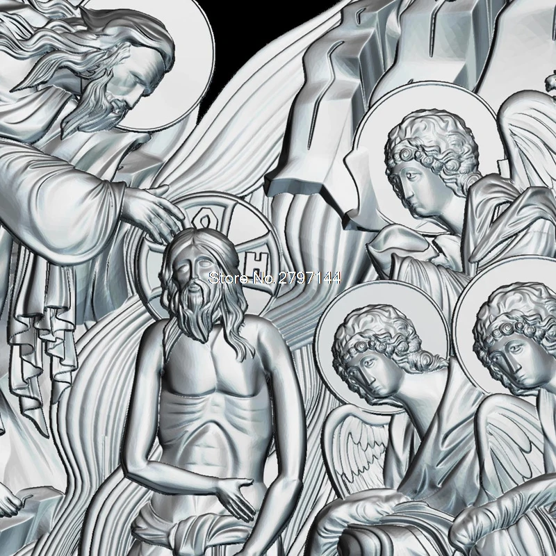 Высококачественная новая 3D модель для крещения Иисуса Христа с ЧПУ резная фигура