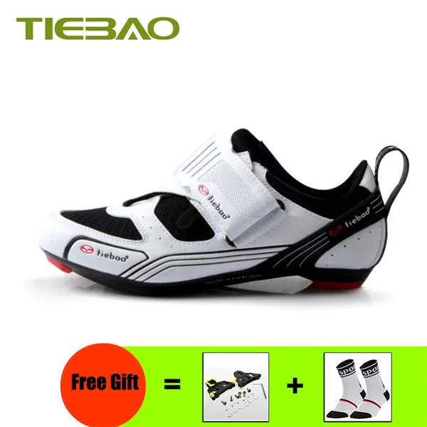 Cleats with 1691 W Tiebao, обувь для шоссейного велосипеда, Триатлон,, женские, мужские, самоблокирующиеся, sapatilha ciclismo, обувь для езды на велосипеде, дышащая обувь для велоспорта - Цвет: Cleats with 1691 W
