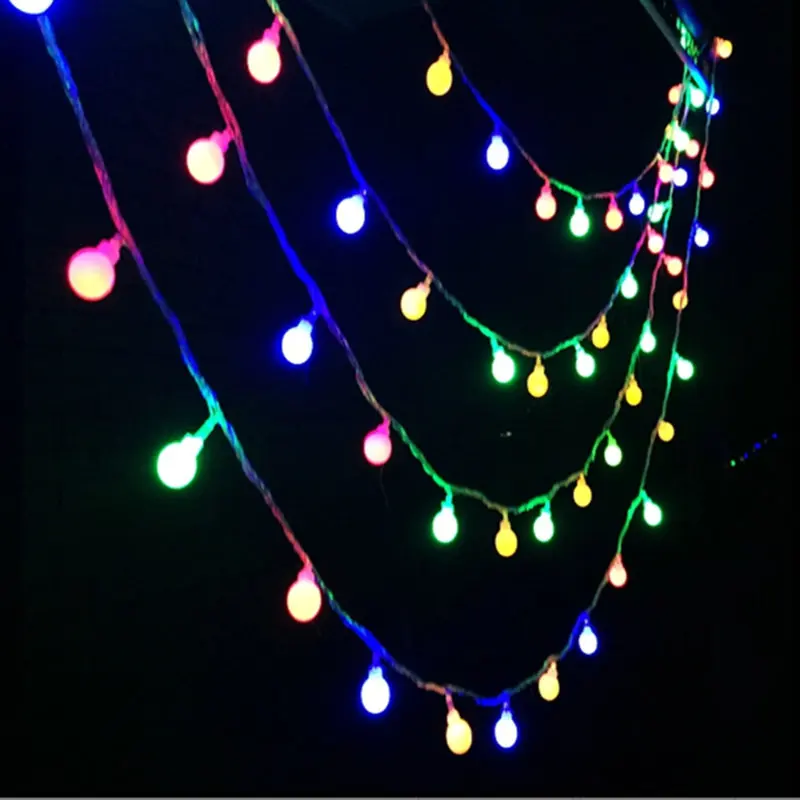 RGB SZYOUMY 3 м 10 м сказочная гирлянда светодиодный шар гирлянды водонепроницаемый для рождественской елки свадьбы дома внутреннего украшения на батарейках - Испускаемый цвет: RGB