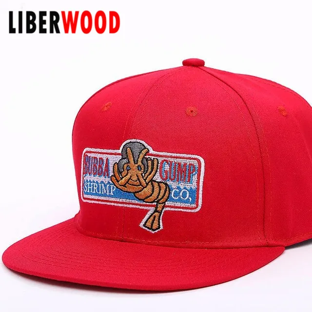 Ретро Кепка bubba gump креветки Co. Фильм Форрест Гамп 80 s Snapback Cap плоский шлем счета red hat