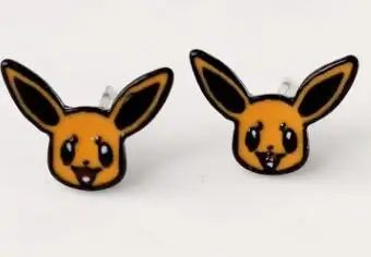 4 Серьги Pocket Monster, аниме, Pokemon go, Pokeball, Charmander, Snorlax, Chikorita, пирсинг, шпилька, ювелирные изделия для девочек, детей - Окраска металла: 4