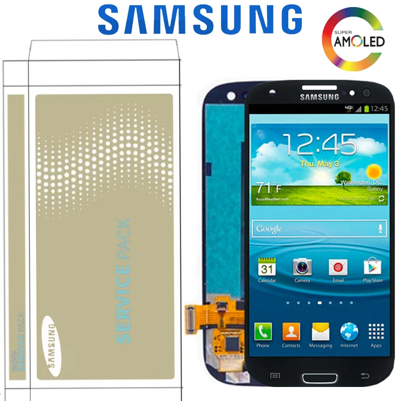 Сменный сенсорный ЖК дисплей 4 8 дюйма без битых пикселей для SAMSUNG Galaxy S3 i9300|Экраны