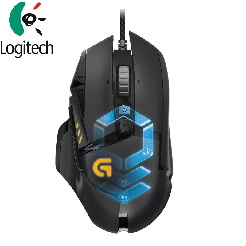 Оригинальная игровая мышь logitech G502, Проводная игровая мышь RGB для геймеров, поддержка настольного компьютера/ноутбука, Поддержка Windows 10/8/7