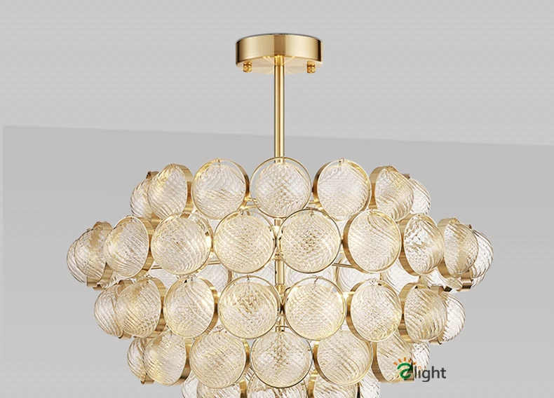 Современный золотой подвесной светильник Post Lustre Led, резные стеклянные шары, подвесные светильники для внутреннего освещения, подвесной светильник