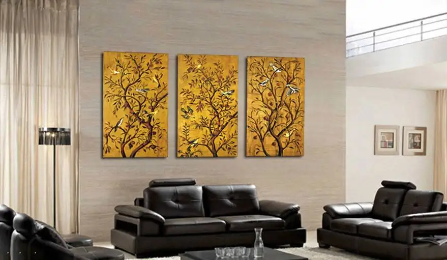 

3 Panel Framed Art Wall Print Painting Large Art Hd Picture Home Decoration For Living Room Modern Tree Oil Painting F/91458