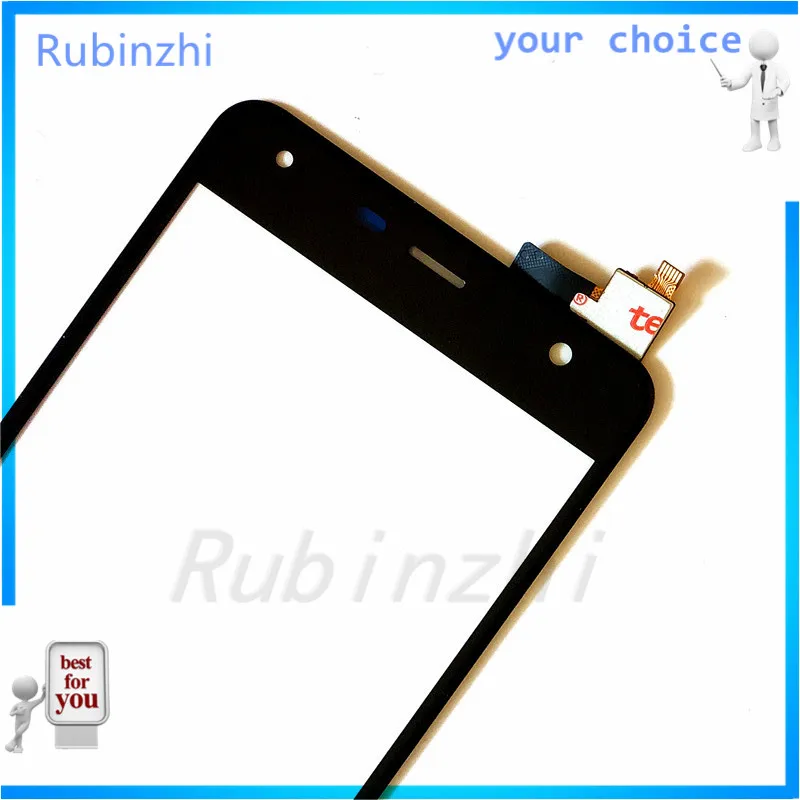 Сенсорный экран RUBINZHI для Телефона Fly fs517 cirrus 11 FS 517, сенсорный экран, дигитайзер, передняя стеклянная панель объектива, датчик с лентой