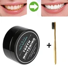 Набор для отбеливания зубов с натуральным бамбуковым углем, мощная формула, отбеливание зубов, порошок с зубной щеткой для гигиены полости рта, очищение