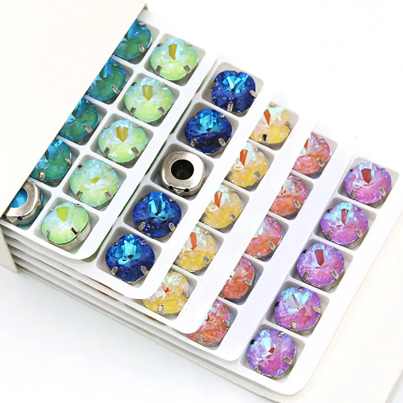 ФЛУОРЕСЦЕНТНОЕ стекло 12 мм квадратная форма стразы с плоским основанием для