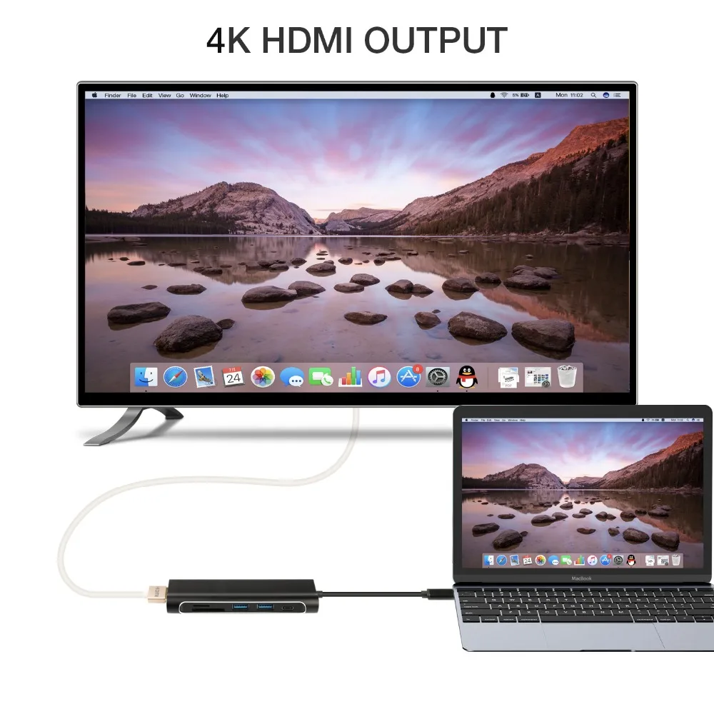 USB C 3 1 концентратор к HDMI SD/TF кардридер Type зарядный порт 2 0 адаптер для Samsung S9/S8 MacBook
