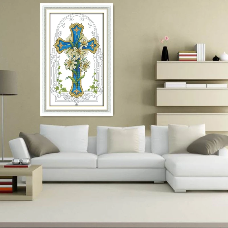 Lily Cross Embroidery Set Chinese Counted Stitch Kits Pattern DIY 11CT DMC Cross-stitch Fabric stitch kit Painting | Дом и сад
