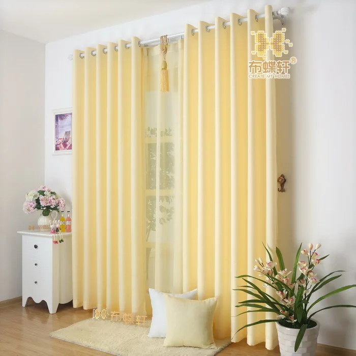 New Arrival Solid Color Curtains For Living Room Plain Curtains+Voile 9 Colors Grey/Burgundy/Yellow/Violet/White Shade/Drapery | Дом и сад