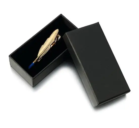 Черный прямоугольный зажим для галстука 30 шт./лот простой дизайн зажимы кейс