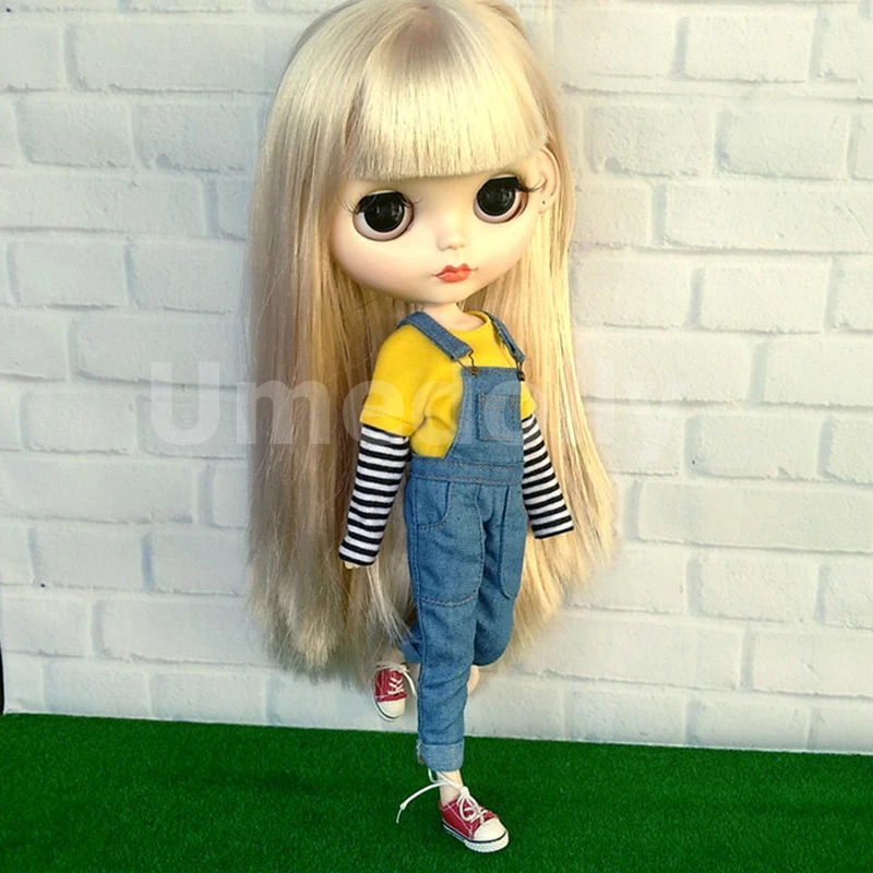 1 шт. Модная Одежда для куклы Blyth футболки Комбинезоны 1/6 BJD Azone S OB24 Барби нагрудник