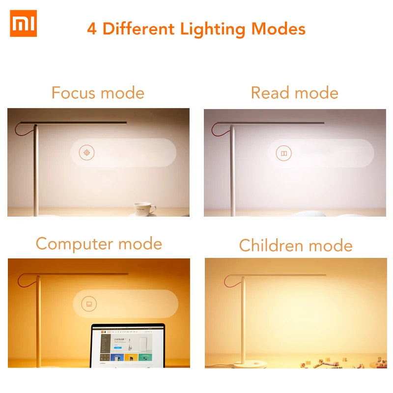 Умная Светодиодная настольная лампа Xiaomi Mijia Mi приглушаемый светильник для чтения