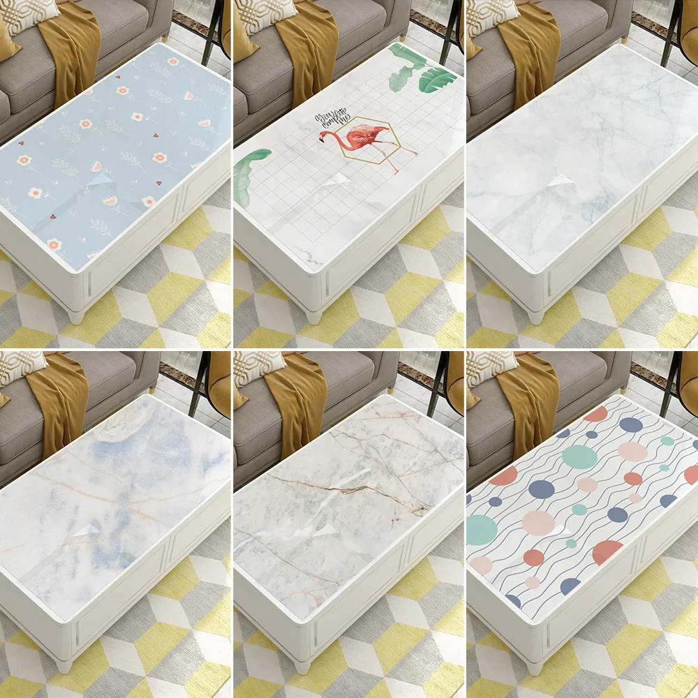 ПВХ печатная скатерть из мягкого стекла водонепроницаемая маслостойкая