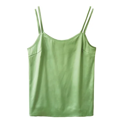 Зеленый LYNETTE'S chinoisery/летние женские универсальные удобные мягкие Camis трех цветов - Цвет: Зеленый
