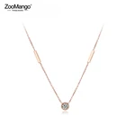 ZooMango модный геометрический кубовидный чокер ожерелье для женщин розовое золото нержавеющая сталь CZ Кристалл Свадебный кулон ожерелье ZN18057