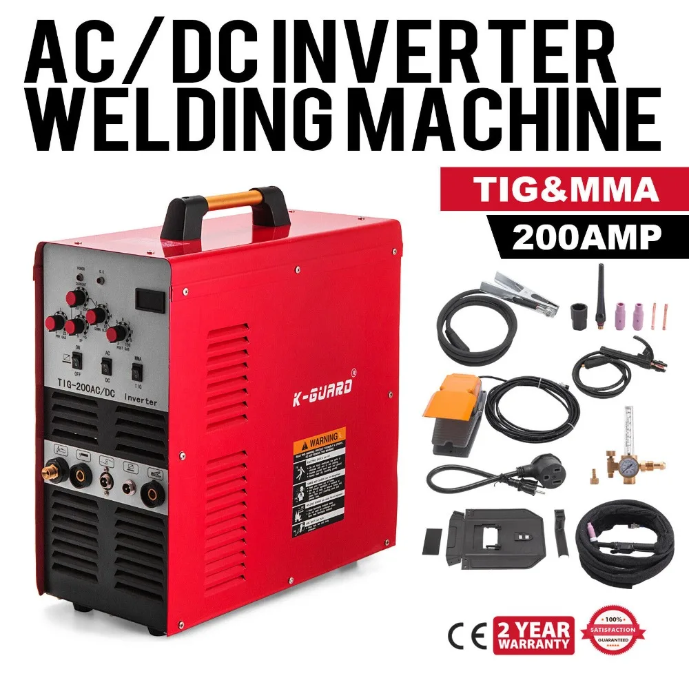 

Welder AC/DC TIG 200 Amp IGBT PULSE Portable W/ Foot Pedal Stainless Steel