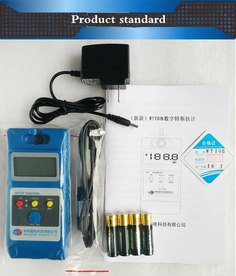 WT10B Gauss Meter Tesla Magnetic Remanence Magnetometer Residual Side Tester WT-10B | Инструменты