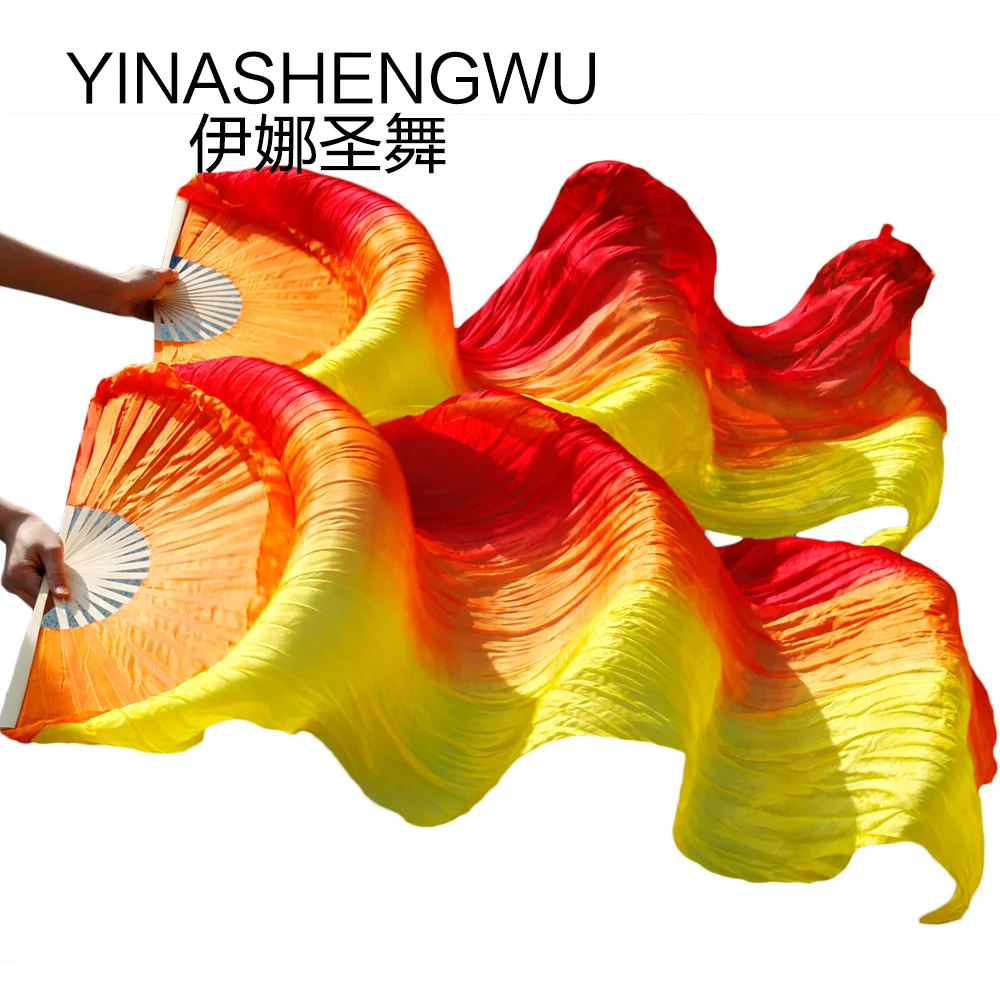 1 пара танцевальные вентиляторы бамбуковые ребра натуральный шелк реквизит для