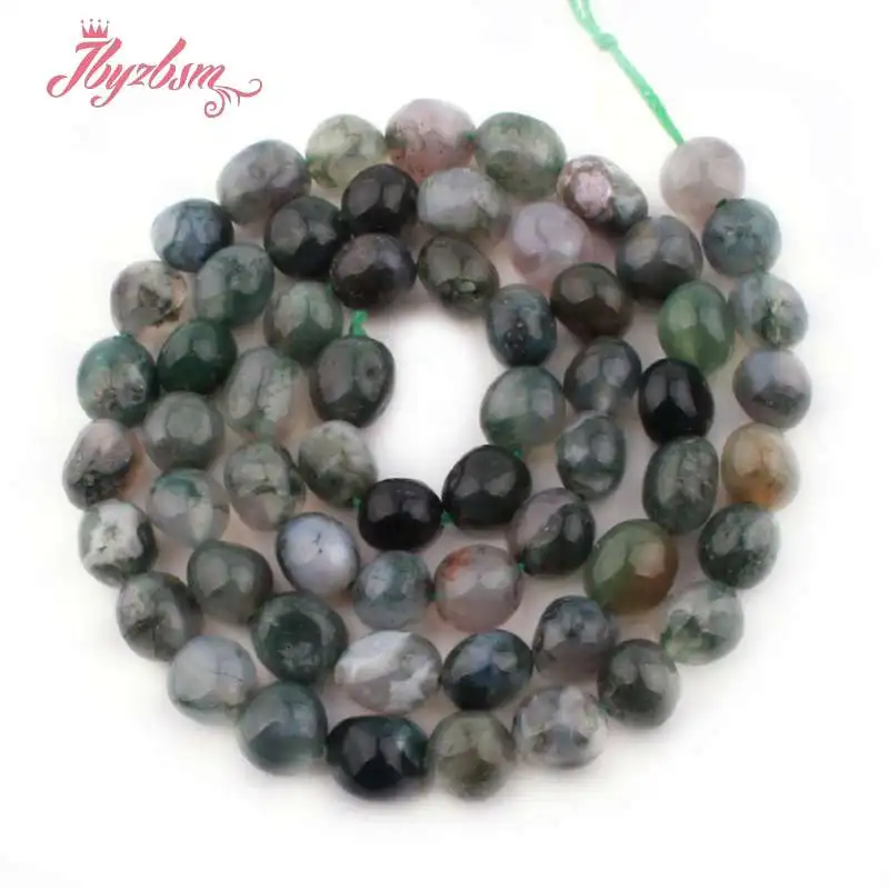 Moss Agate 4x6x5-8mm нерегулярный, свободной формы натуральный камень разделитель для DIY ожерелье ювелирные изделия для создания браслетов 1" - Цвет: Moss Agate