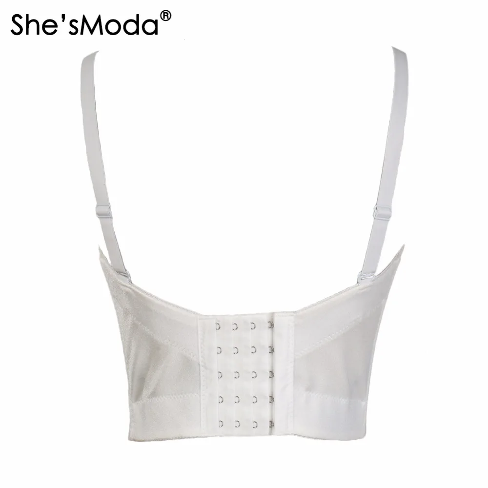 She'sModa жемчуг Bralet женщин бюстье бюстгальтер обрезанный Топ жилет размера плюс |
