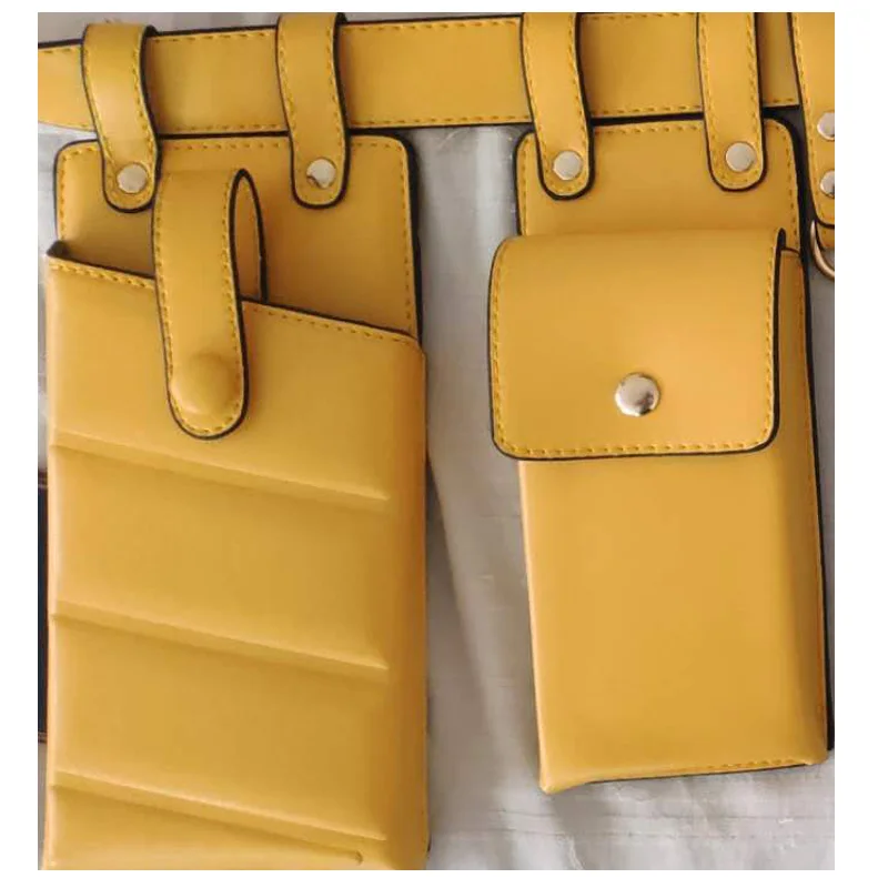 Yellow waist bag Поясная Для женщин серпантин поясная сумка кожаная сумка модный ремень сумка Для женщин маленький телефон сумка Crossbody сумки B101 - Цвет: Yellow waist bag