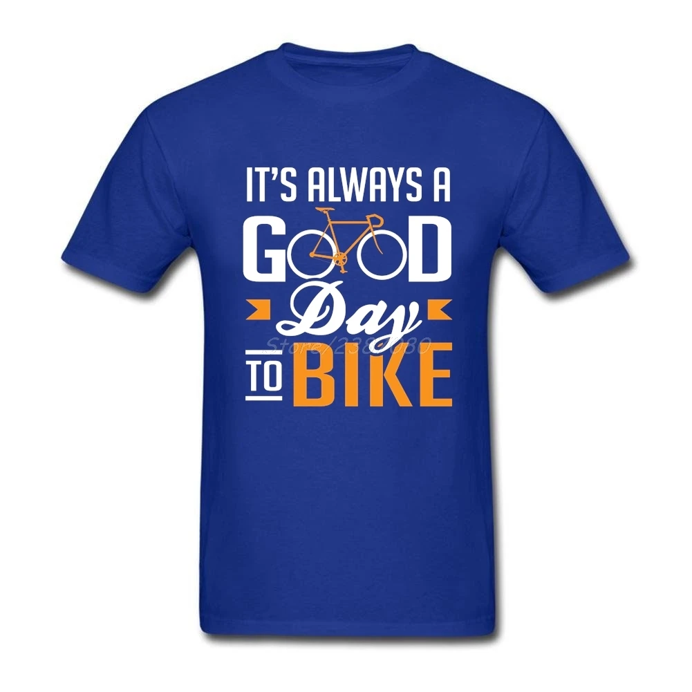 Футболка мужская с коротким рукавом хлопковая тенниска надписью It's Good Day To Bike